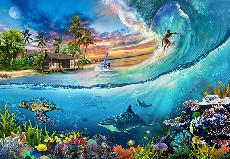 Funbox - Surf Is Up! 500 Piece Family Jigsaw Puzzle