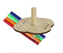 4 Quarters Wooden Spinning Top with Texters