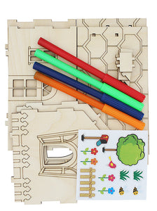 Wooden DIY Money Box House Kit